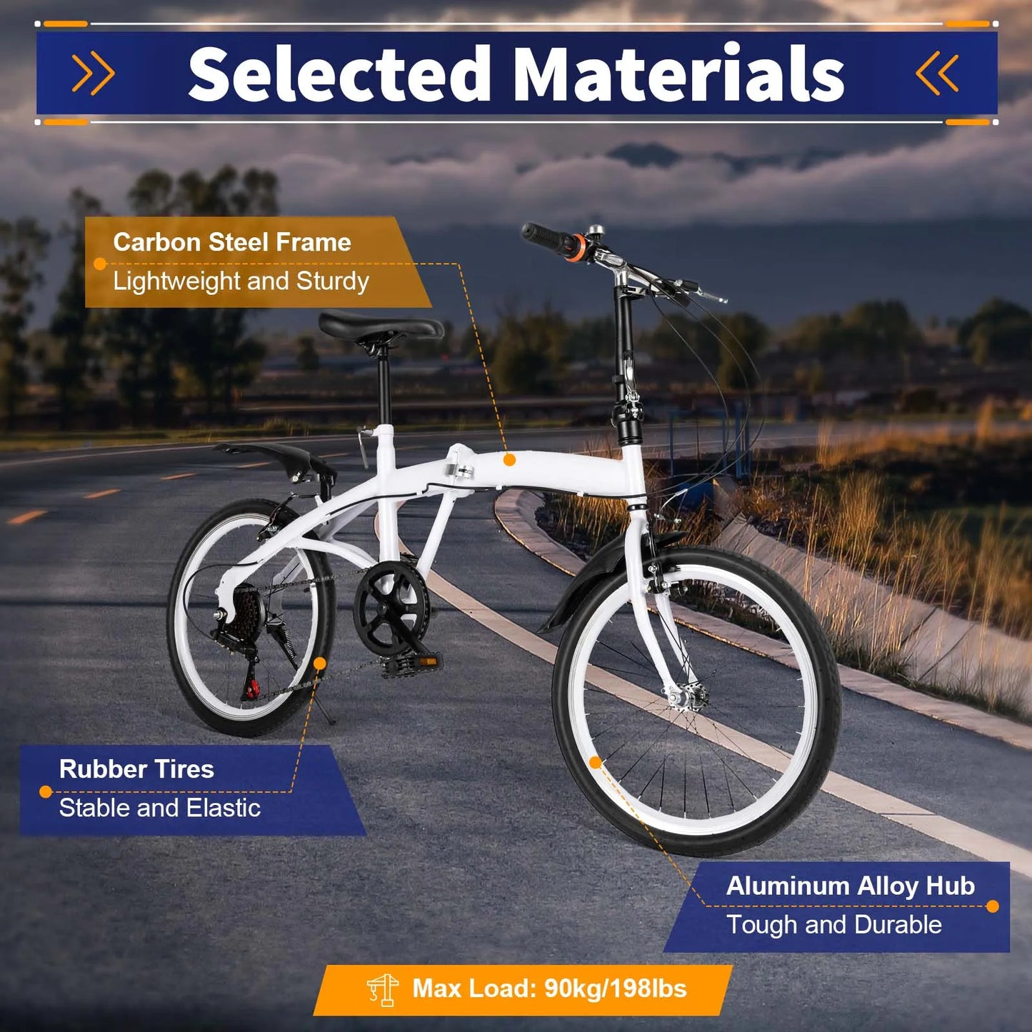 20 Inch Foldable Bicycle 6 Speeds