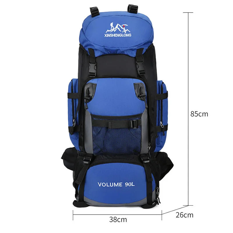 2023 New Camping 90L Hiking Backpack Women Men Large Capacity Outdoor Waterproof Backpacks Travel Luggage Bag High-Capacity