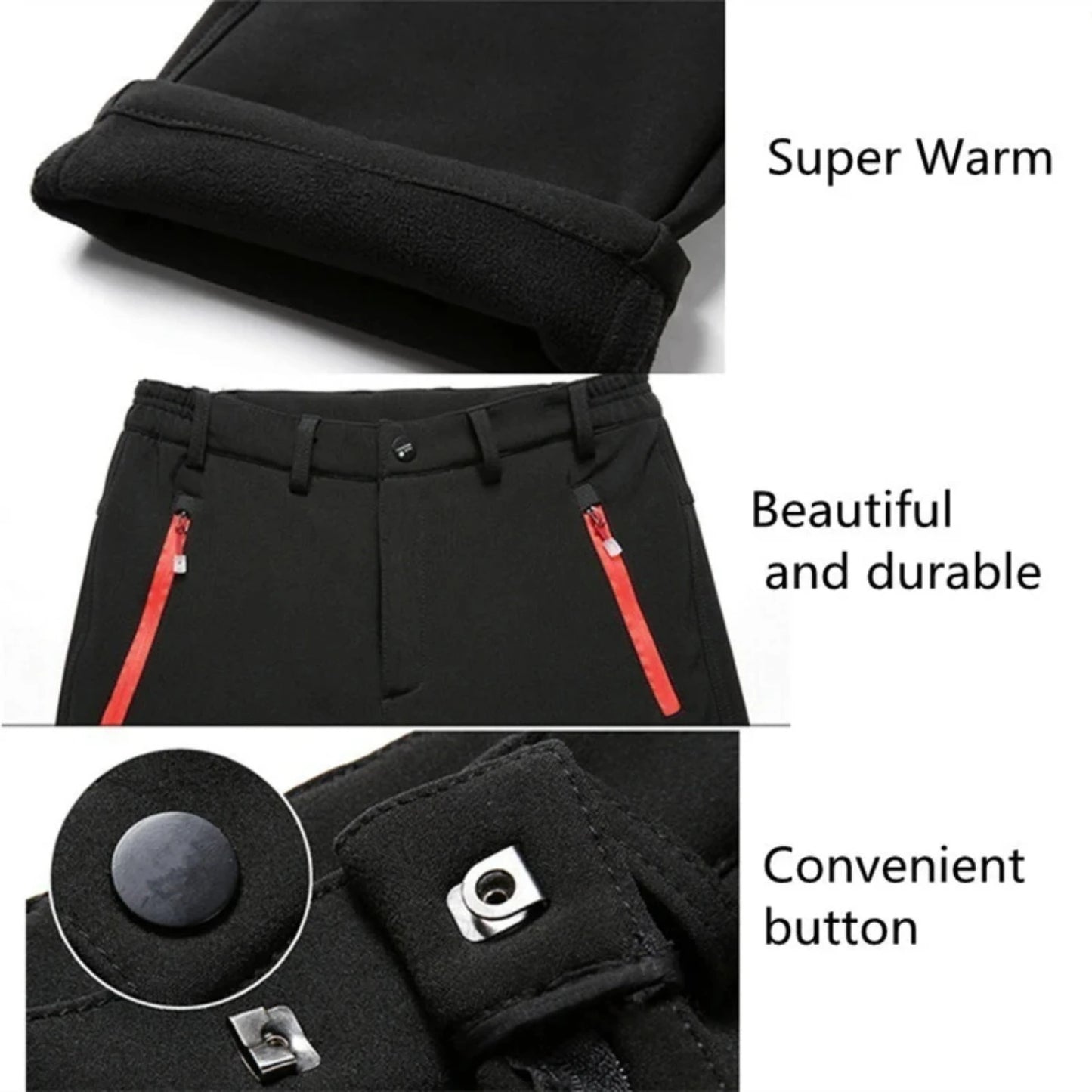 New Men Elastic Fleece Outdoor Winter Warm Pants