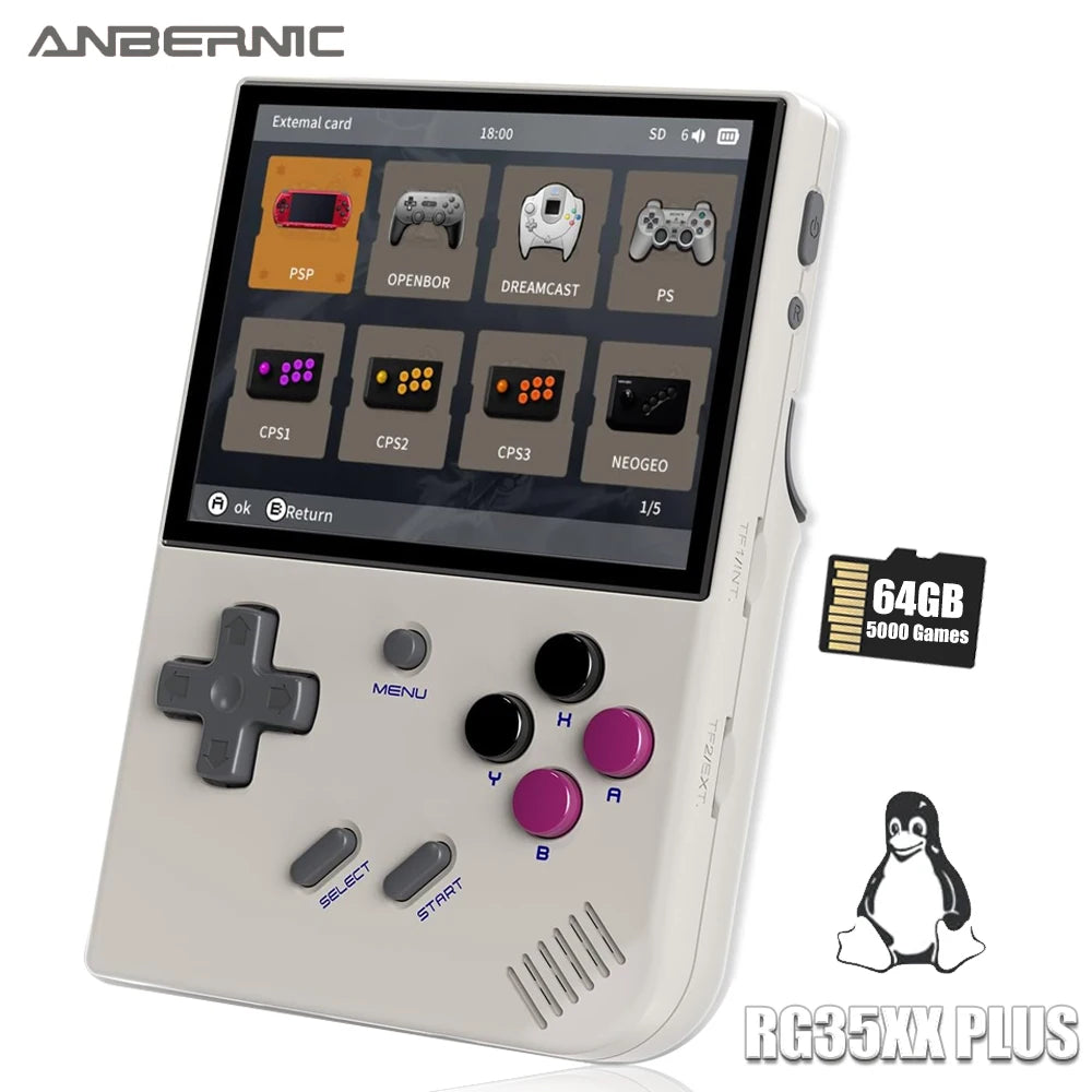 ANBERNIC RG35XX Plus Handheld Game Console 3.5" IPS Screen