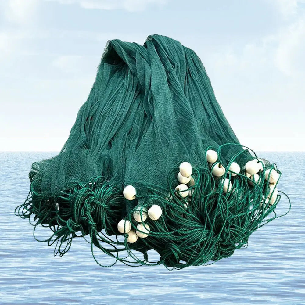 Green Fishing Net with Float Fish Trap Monofilament Small Mesh Fishing Accessories for Hand Casting