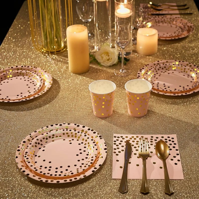 350 PCS Disposable Dinnerware Set