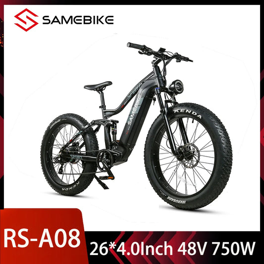 SAMEBIKE RS-A08 Electric Mountain Bicycle 750W Motor Max Speed 26*4.0 inch 120KM Range Electric Bikes