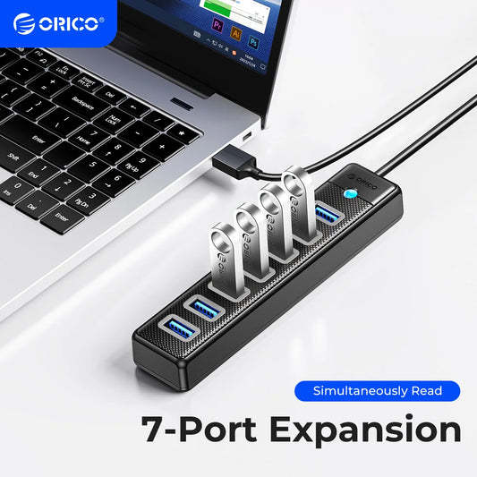 ORICO USB 3.0 HUB 7ports Splitter High-Speed Transmission Type C HUB