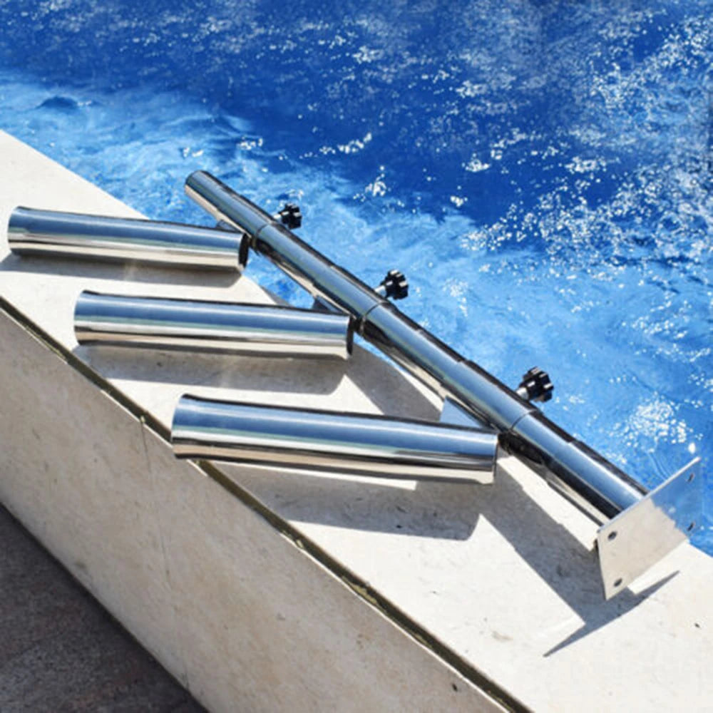 2.2"x3"x1/4" Base Stainless Tree Type 3-Tube Rocket Launcher Rod Holders Adjustable Rocket 3Tube Bracket Practical Fishing Rod