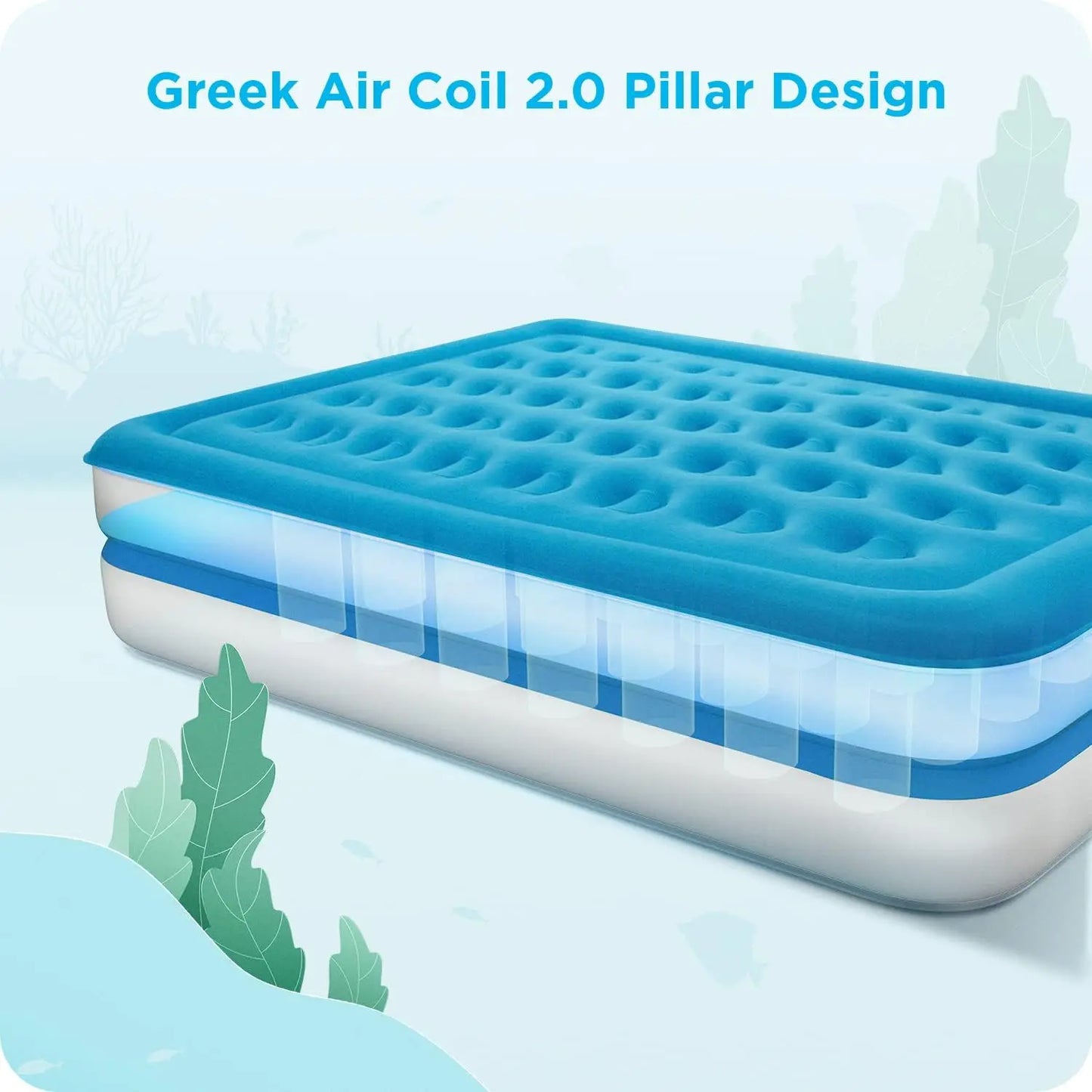 Ciays Air Mattress with Built-in Pump, Blow Up Mattress with Carrying Bag