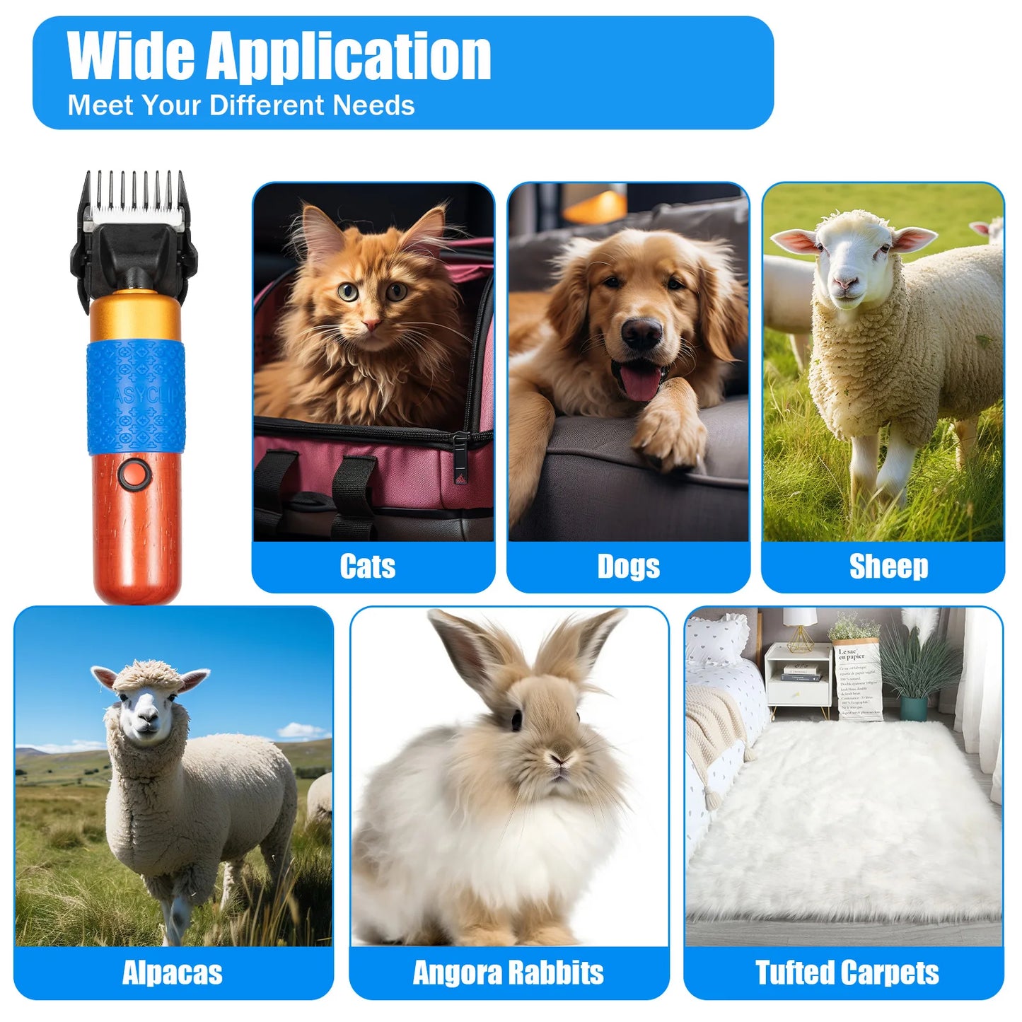 Electric Animal Fur Shears Farm Supplies Sheep Goat Shears Pets Dogs Rabbit Shearing Shaver Clipper Grooming