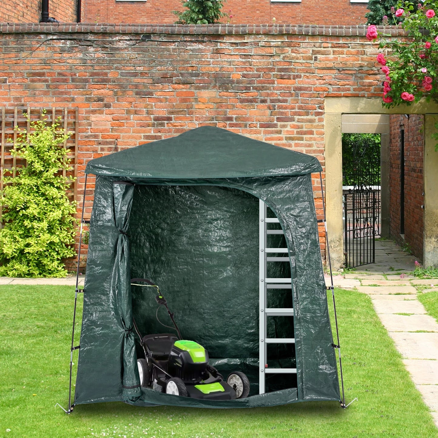 Garden Bicycle Storage Tent Shed Kit Outdoor Storage Stable Waterproof Shelter Foldable Tent Green