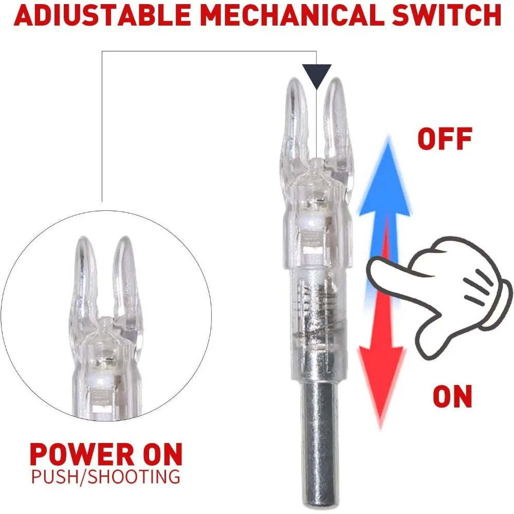 6pcs Illuminated Lighted Nocks for Arrows .244"/6.2mm