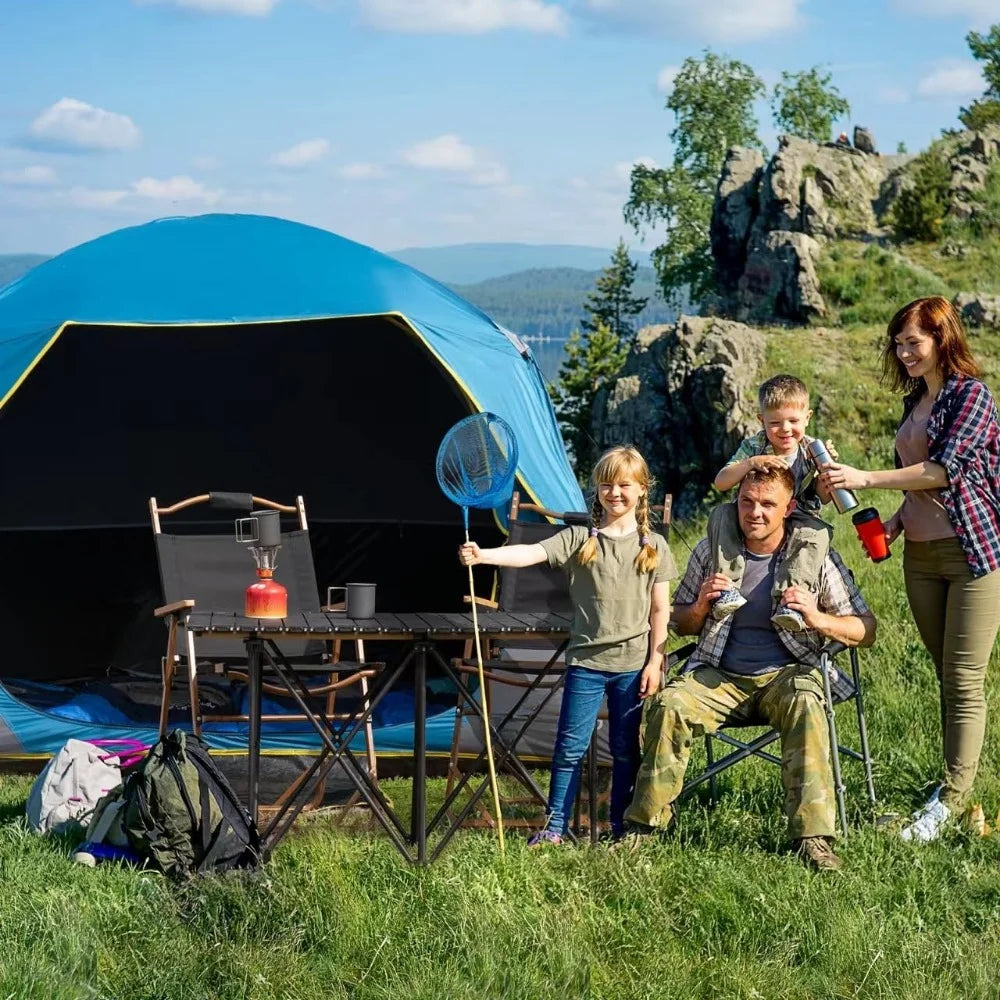 4 Person Blackout Camping Tent, Easy Setup Waterproof Family Dome Tent