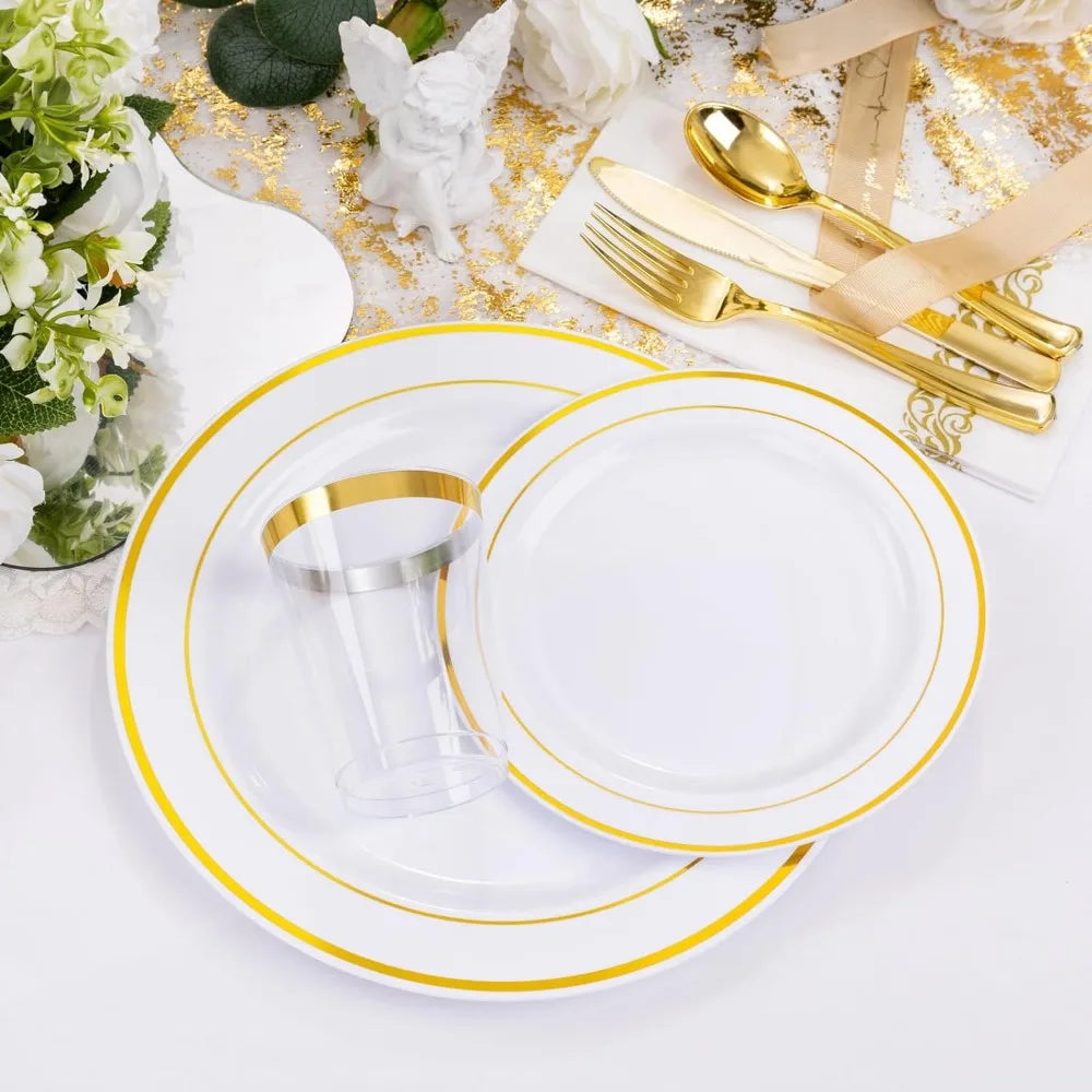 Plastic Dinnerware Set Perfect for 100 Guest