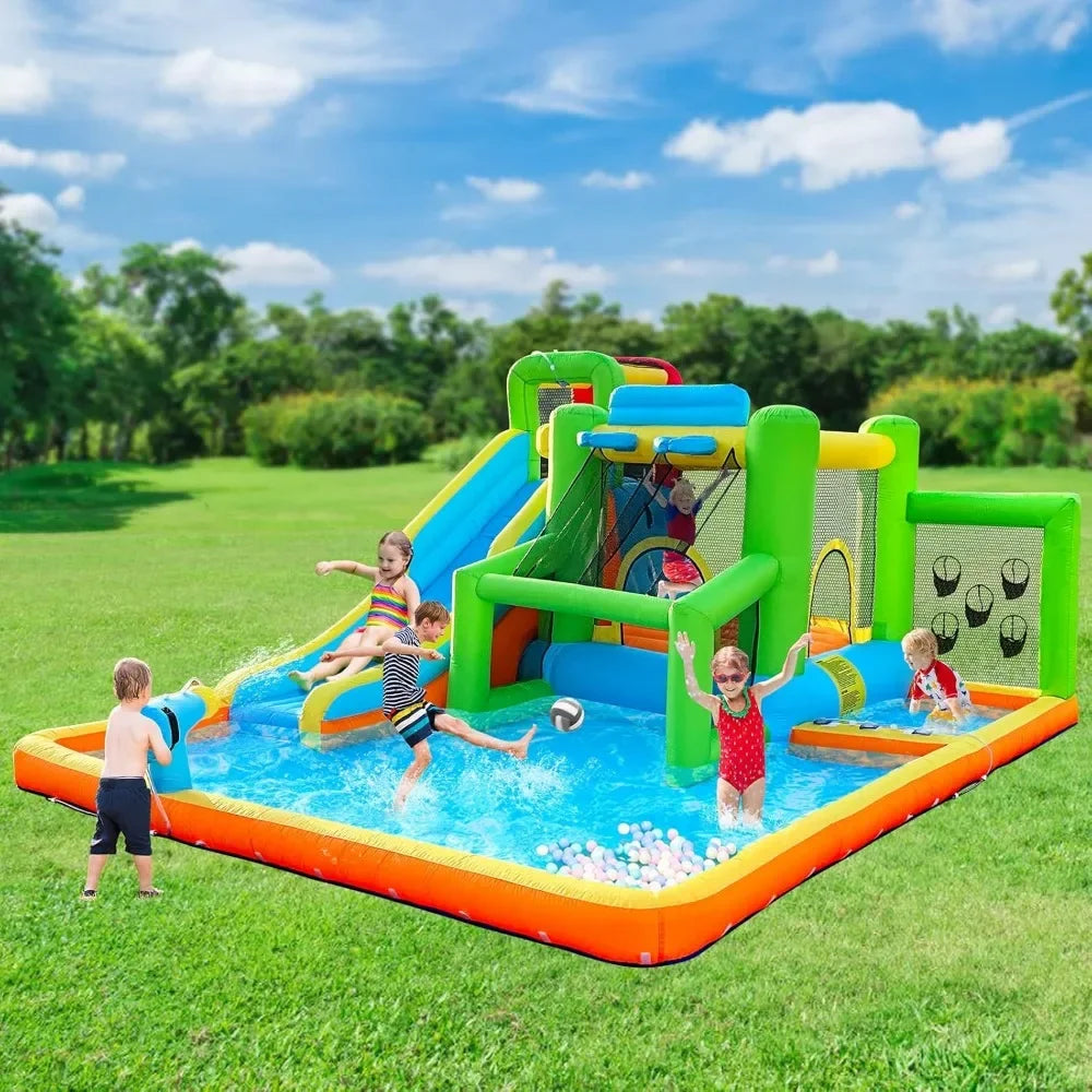 Inflatable Bounce House Water Slide, 9 in 1 Bounce House