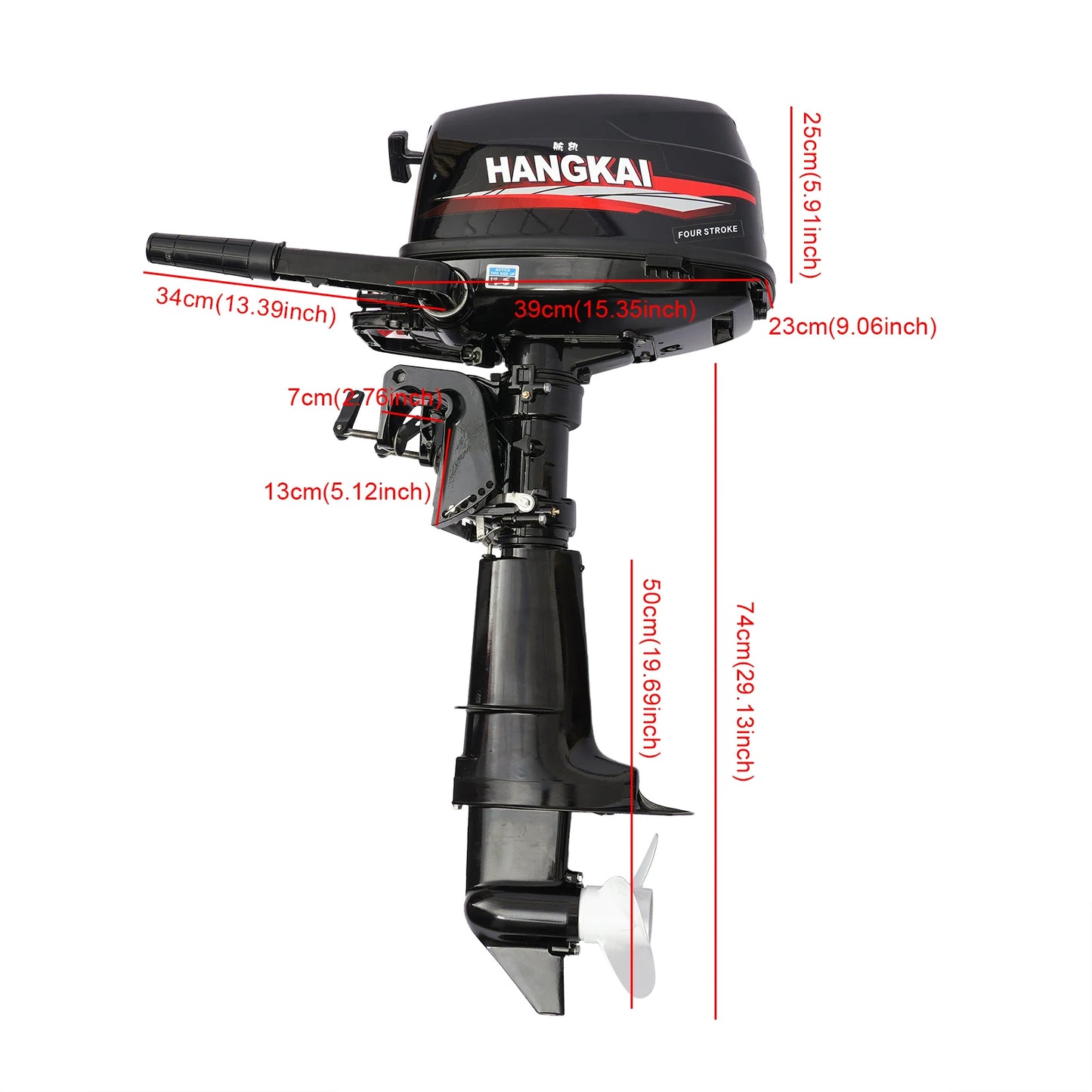 HANGKAI 123CC 4-stroke 6.5 HP Outboard Motor w/ Water-cooling System