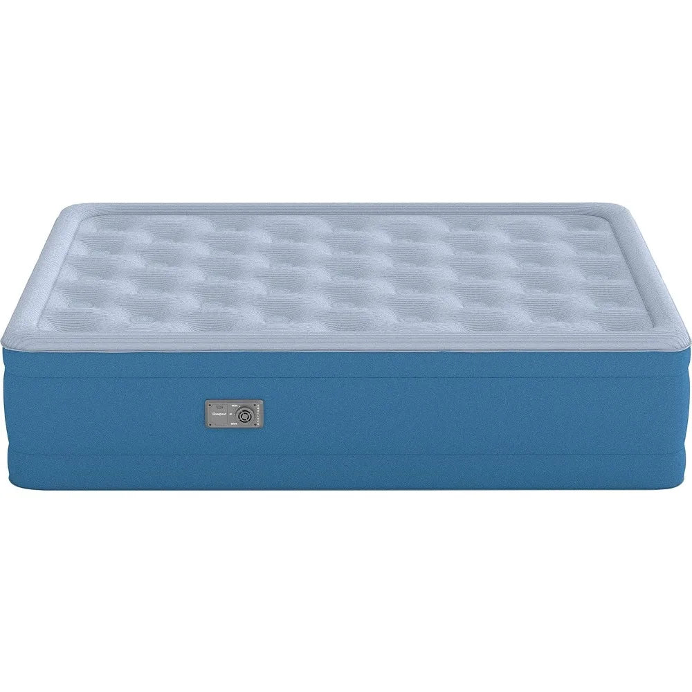 Air Bed Mattress with Built-in Pump and Plush Cooling Topper, 17" Full Air Bed