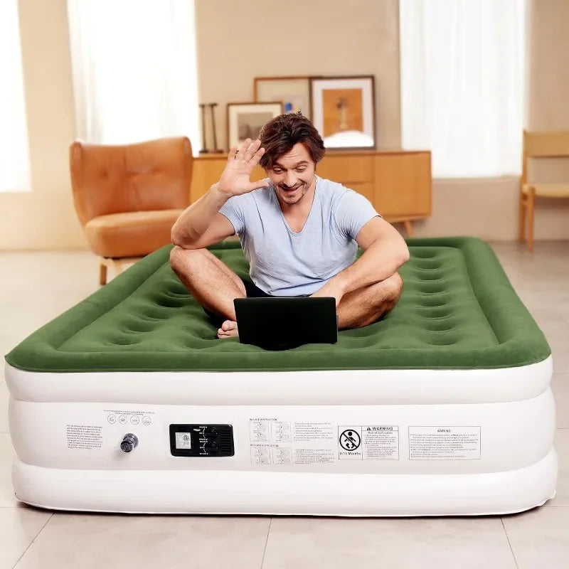 Air Mattress with Built in Pump-Upgraded Blow Up Bed