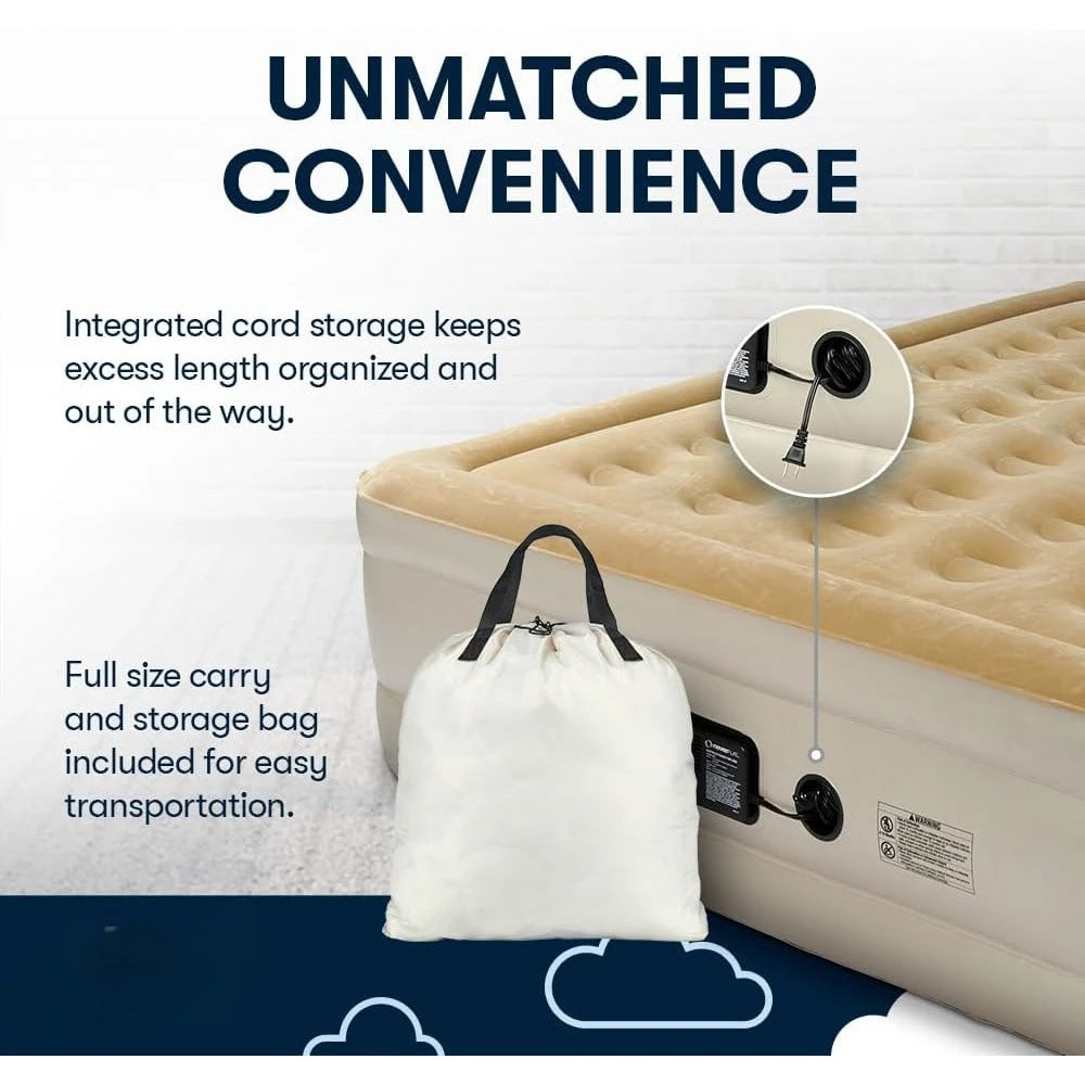 Air Mattress with Never Flat Pump, Luxury Inflatable Mattress with Built in Air Pump