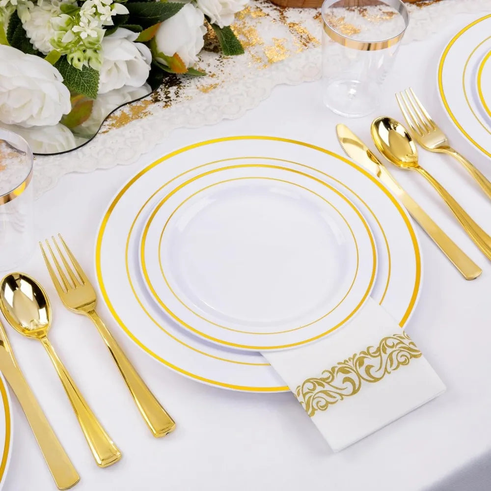 Plastic Dinnerware Set Perfect for 100 Guest