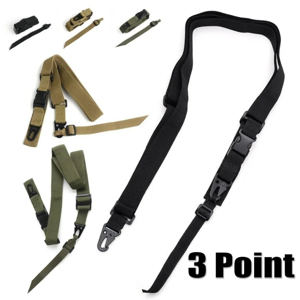 Three 3 Point Sling Rifle Gun Adjustable Strap