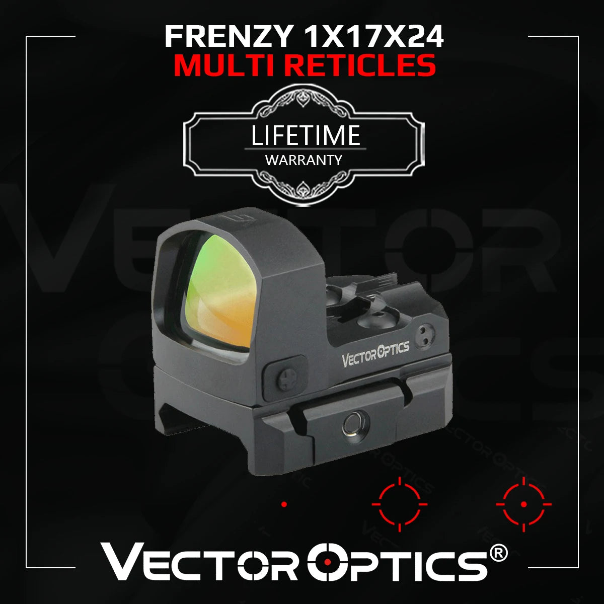 Vector Optics Frenzy-S 1x17x24 MOS Multi Reticle Pistol Reflex Sight