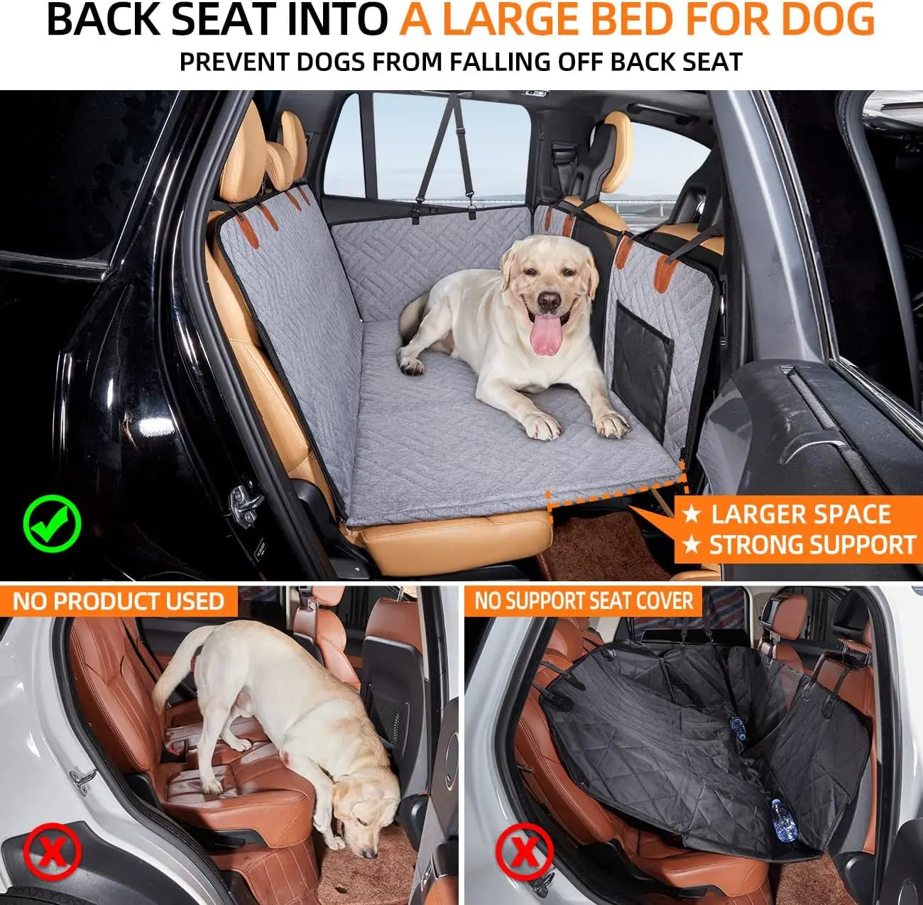 Back Seat Extender for Dogs, Seat Cover for Back Seat Bed Inflatable for Car Camping Air Mattress,Dog Hammock for Car