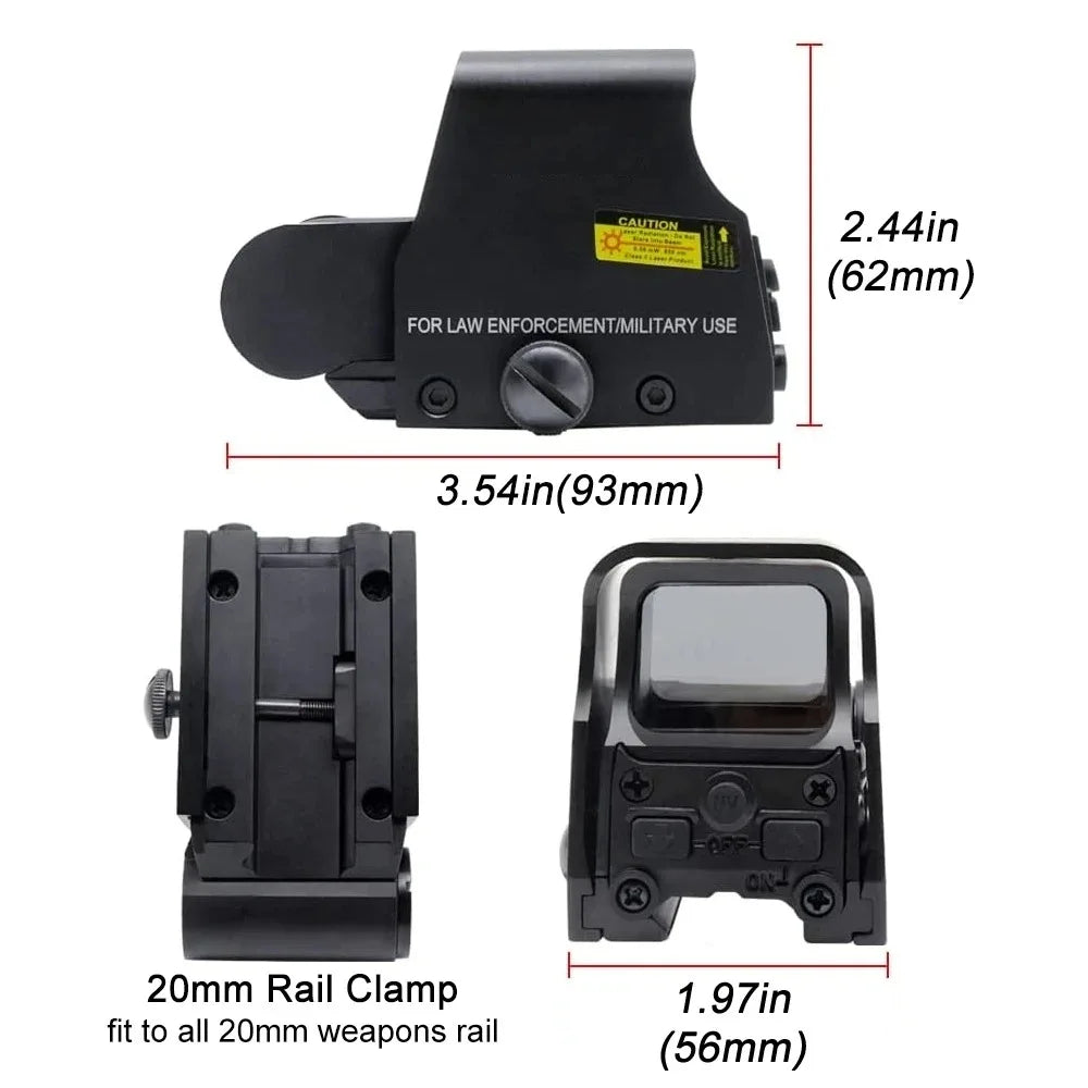 551 552 553 Holographic Collimator Sight Red Dot Optic Sight Reflex with 20mm Mounts for Airsoft Sniper Rifle Hunting Tactics