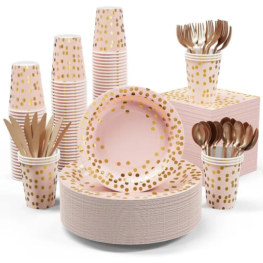 350 PCS Disposable Dinnerware Set