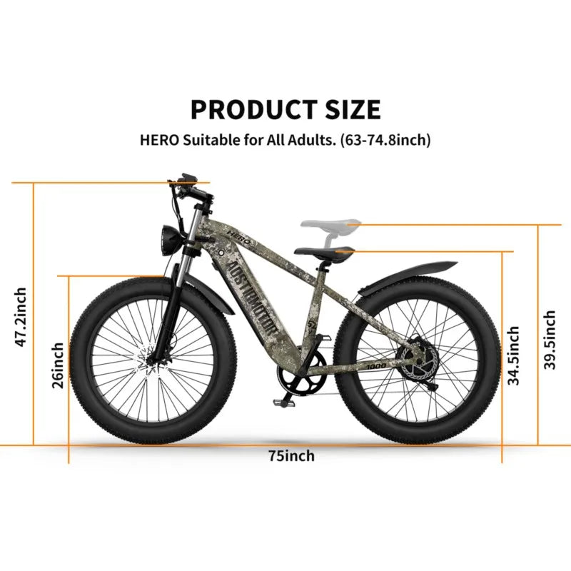 US Stock E-bike 26"1000W Electric Bike