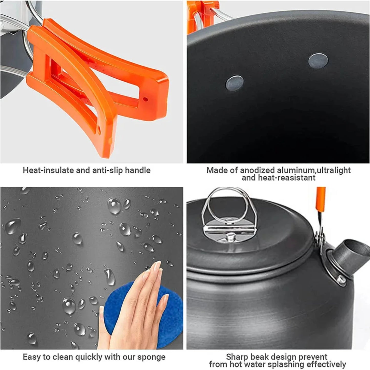 New Experience Unforgettable Adventure with Lightweight, Durable Aluminum Camping Cookware Set