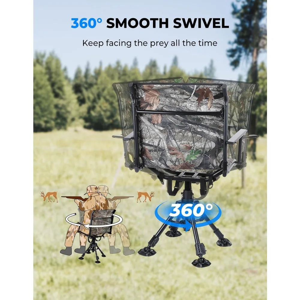 360 Degree Silent Swivel Blind Hunting Chair