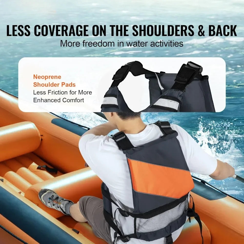 Life Vest for Watersports, Life Jacket with Waterproof Nylon & 80N Buoyancy