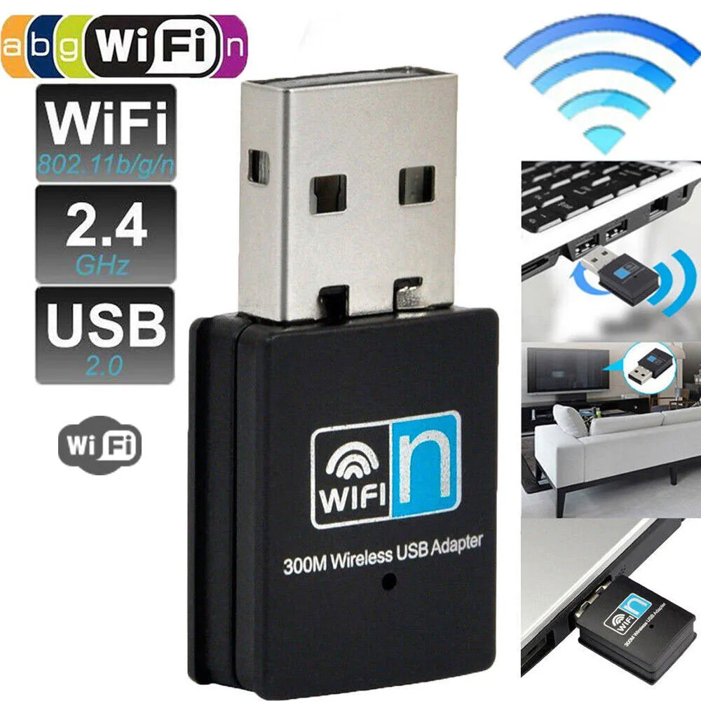 Wireless 300M USB Wifi Adapter Plug and Play