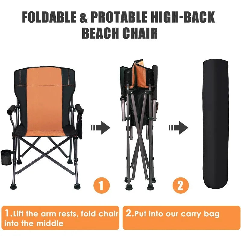 Folding Camping Chair Oversized Collapsible Camp Chairs