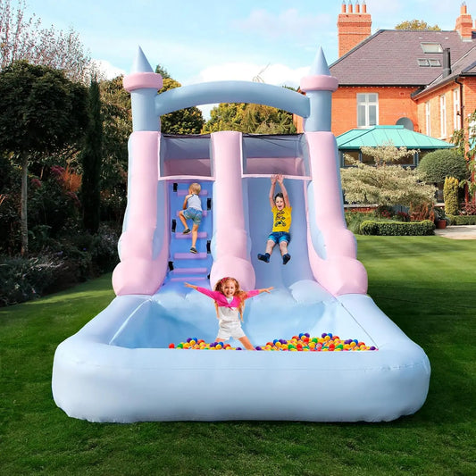 21ft Commercial Grade Blue And Pink Inflatable Water Slide with Splash Pool