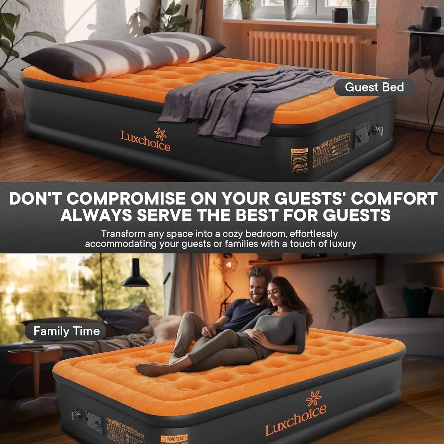 Queen Inflatable Mattress with Built-in Pump