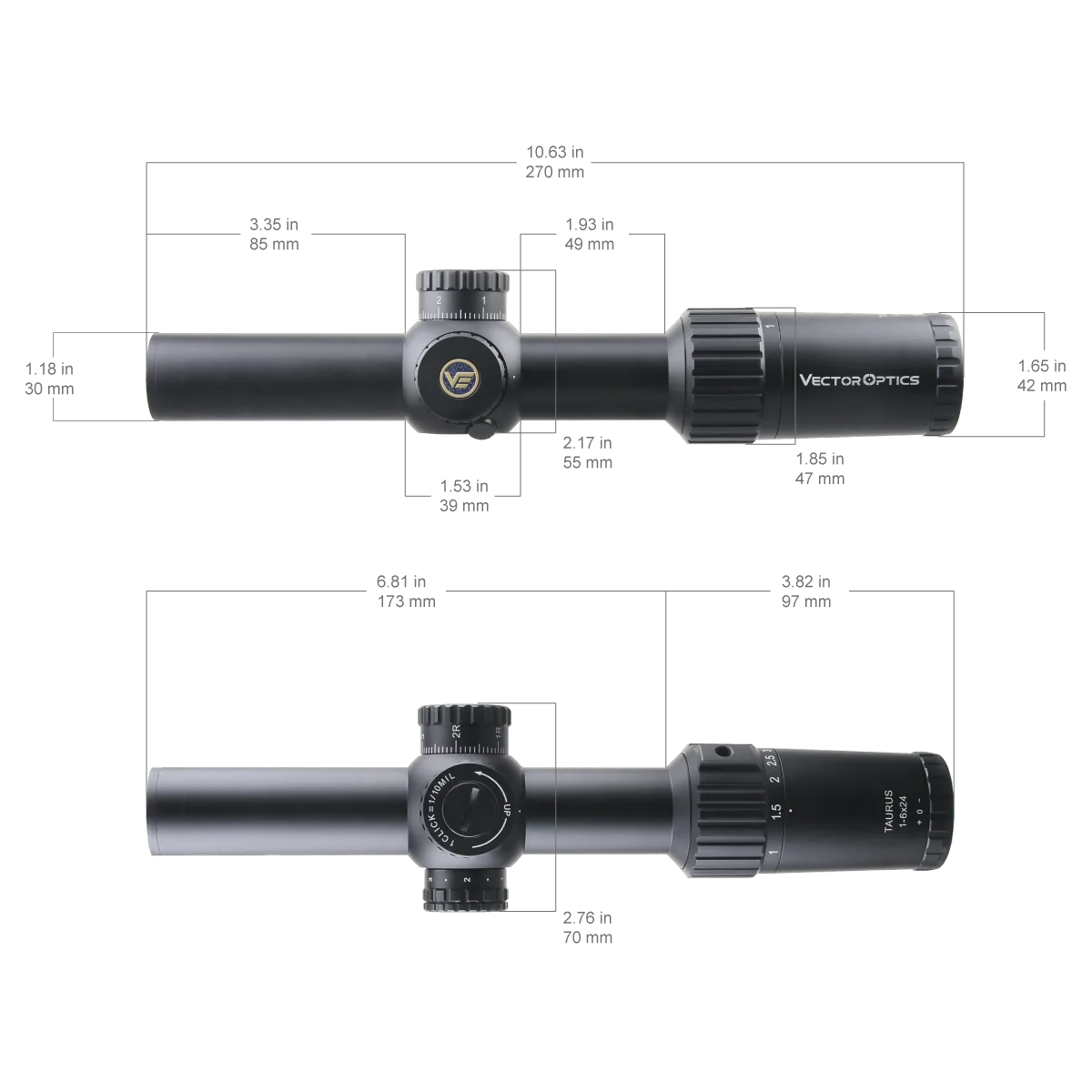 Vector Optics Taurus 1-6x24/4-16x44/6-24x50 SFP Riflescope