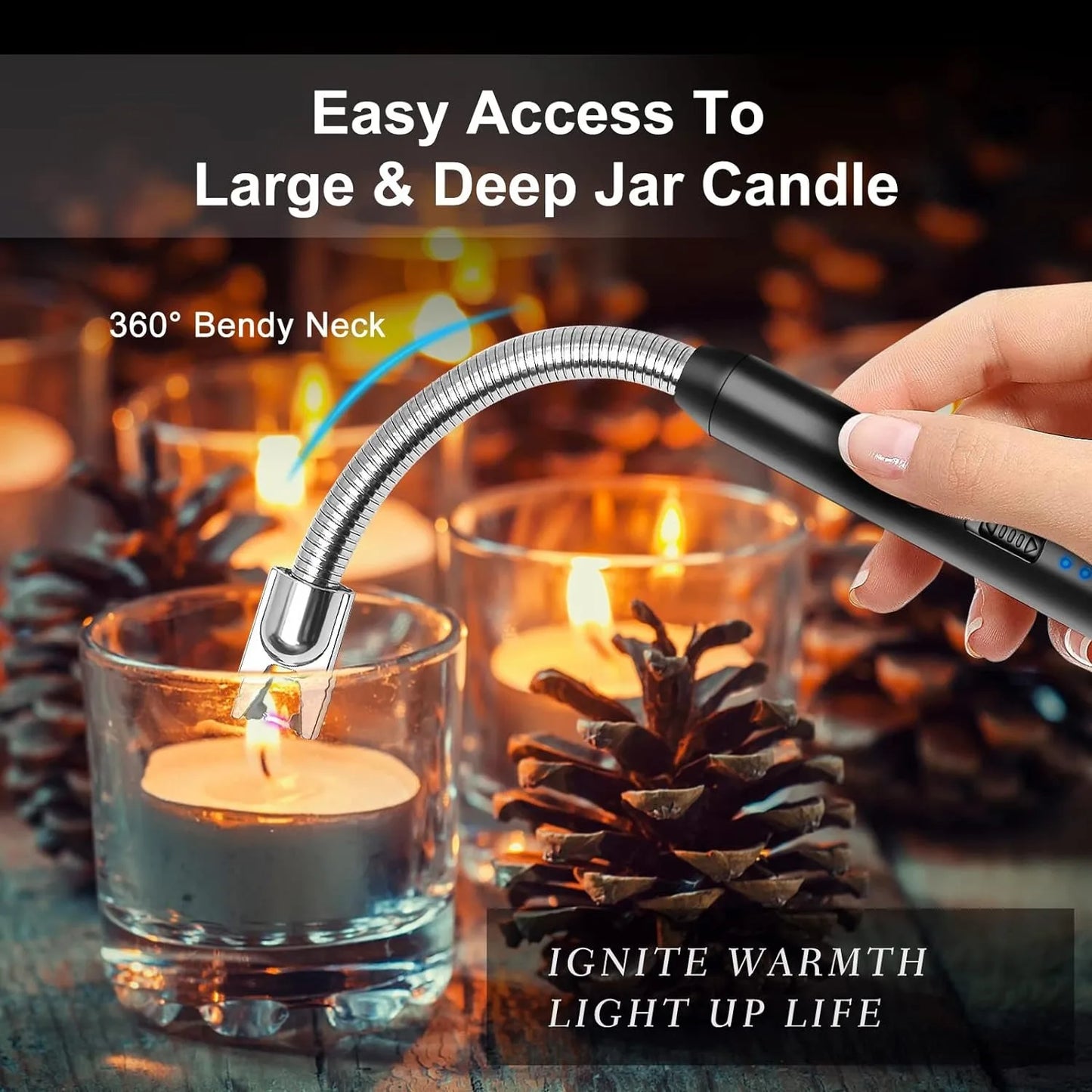 3pcs Rechargeable Electric Lighters, TYPE-C Plasma Arc Kitchen Lighter