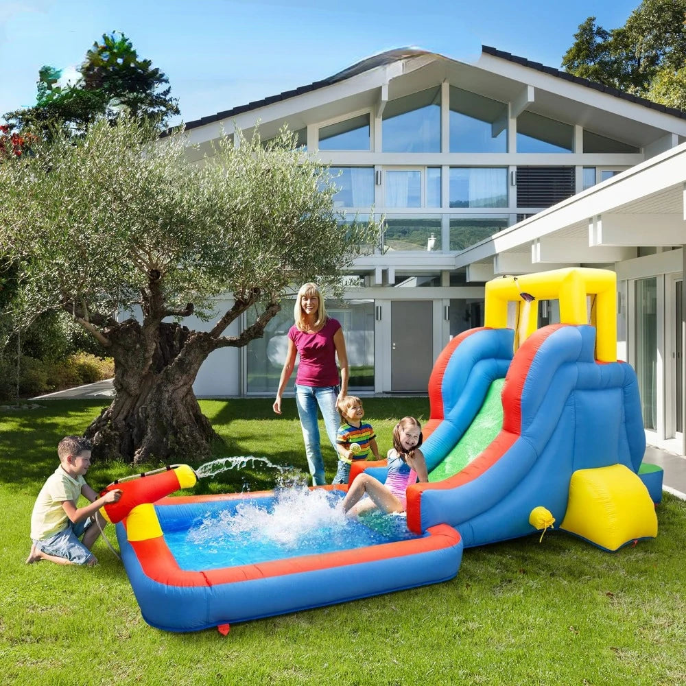 KC108 Water Slide Park Inflatable Bouncing House w/Pool Area (Splash Zone)