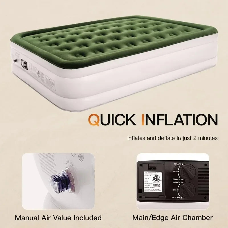 Air Mattress with Built in Pump-Upgraded Blow Up Bed