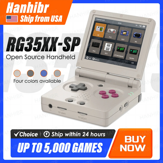 ANBERNIC RG35XXSP Flip Game Console 3.5'' IPS Screen