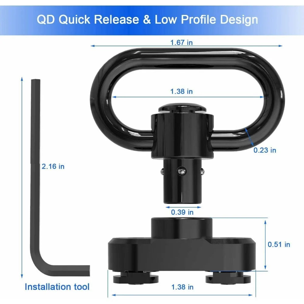 Tactical Hunting Quick Adjustable 2 Point Sling with Mountable M-Lok QD Swivels Riflescope Accessory