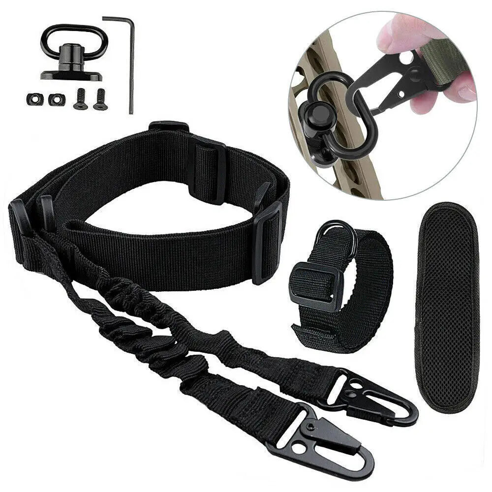 2 Point Sling Strap + Sling Shoulder Pad +D Ring + MLOK QD Swivel Mount