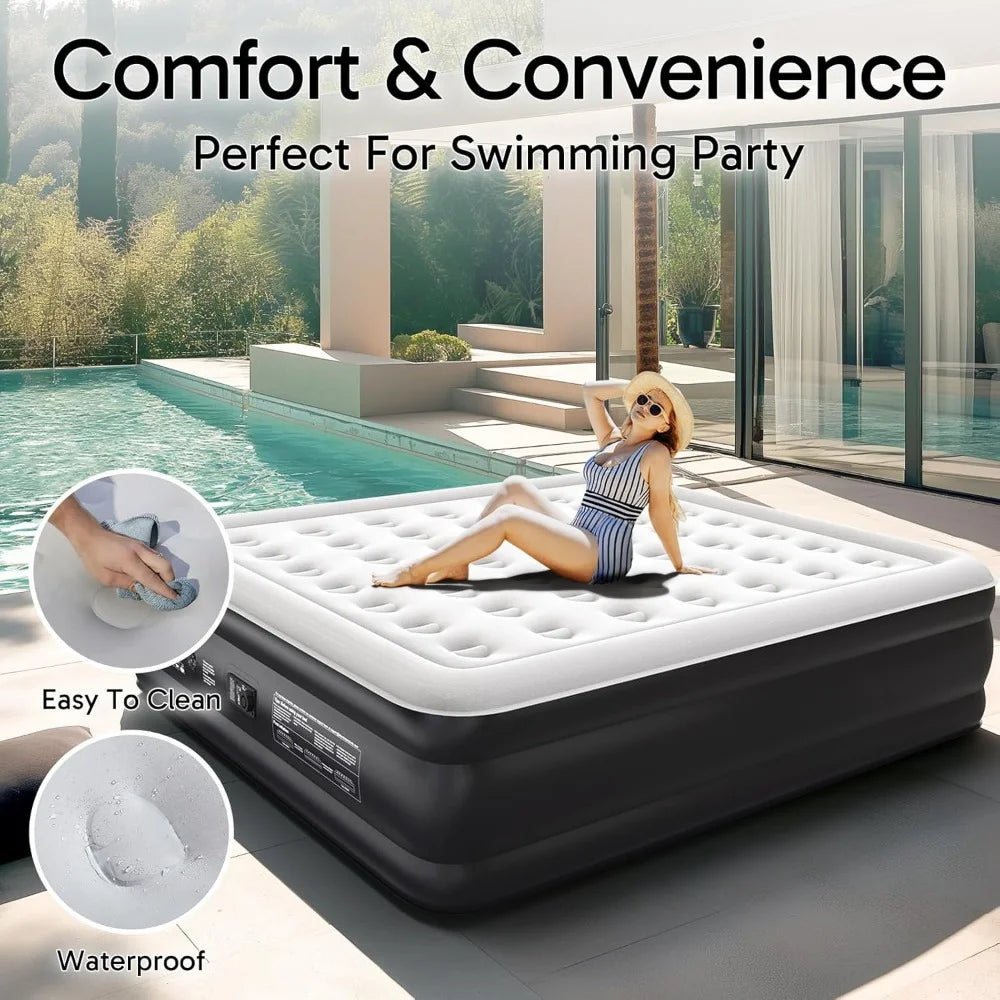 Air Mattress with Built in Pump, 18" Tall Inflatable Blow Up Air Bed