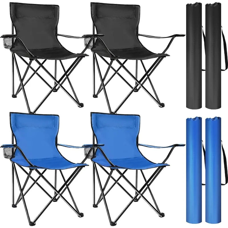 4 Pack Folding Camping Chairs with Carrying Bag Lawn Chairs Camp Chair Beach Chair Portable Folding Camping Chairs Lightweight