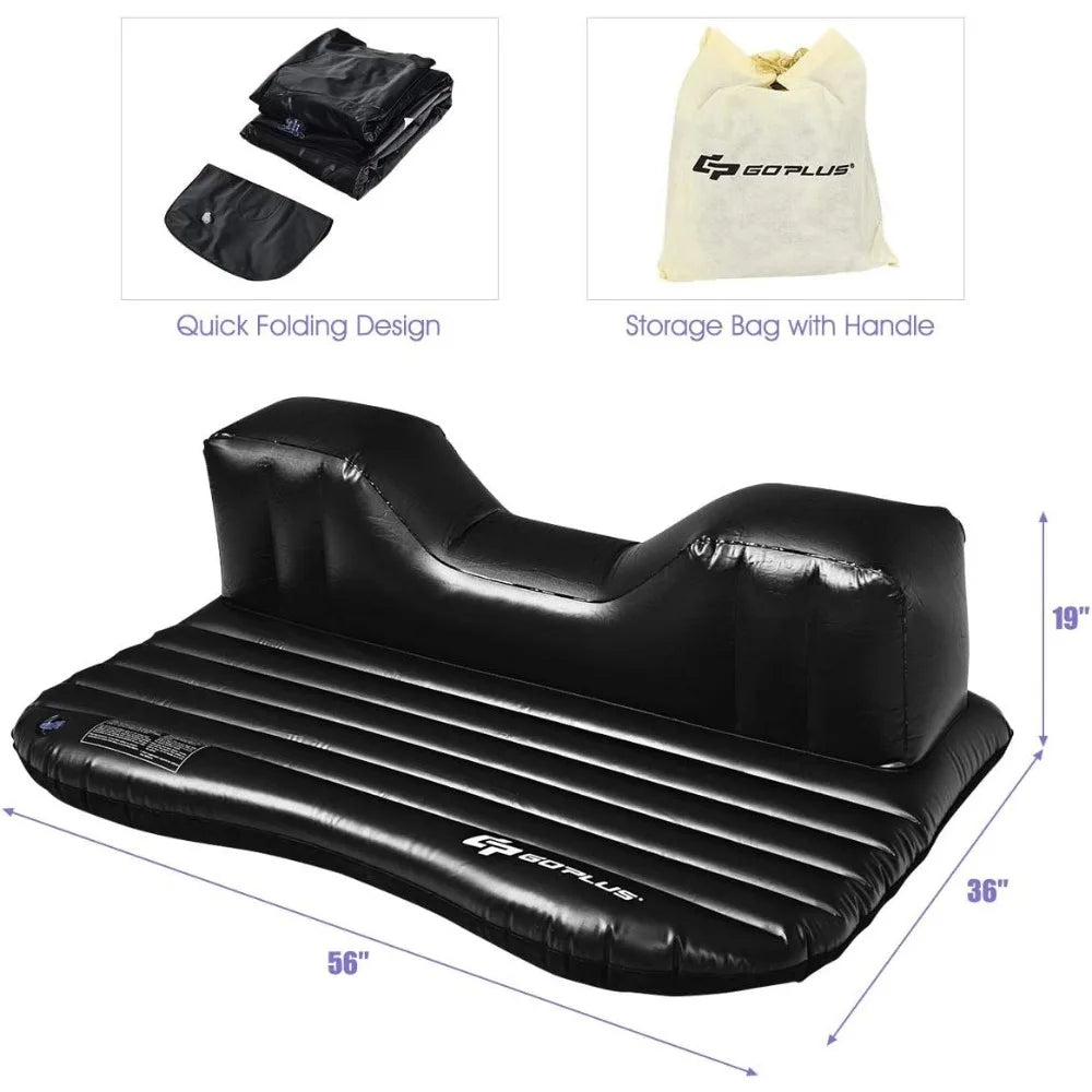 Inflatable Car Air Mattress, Backseat SUV Air Bed with Pillow, Portable Truck Air Mattress