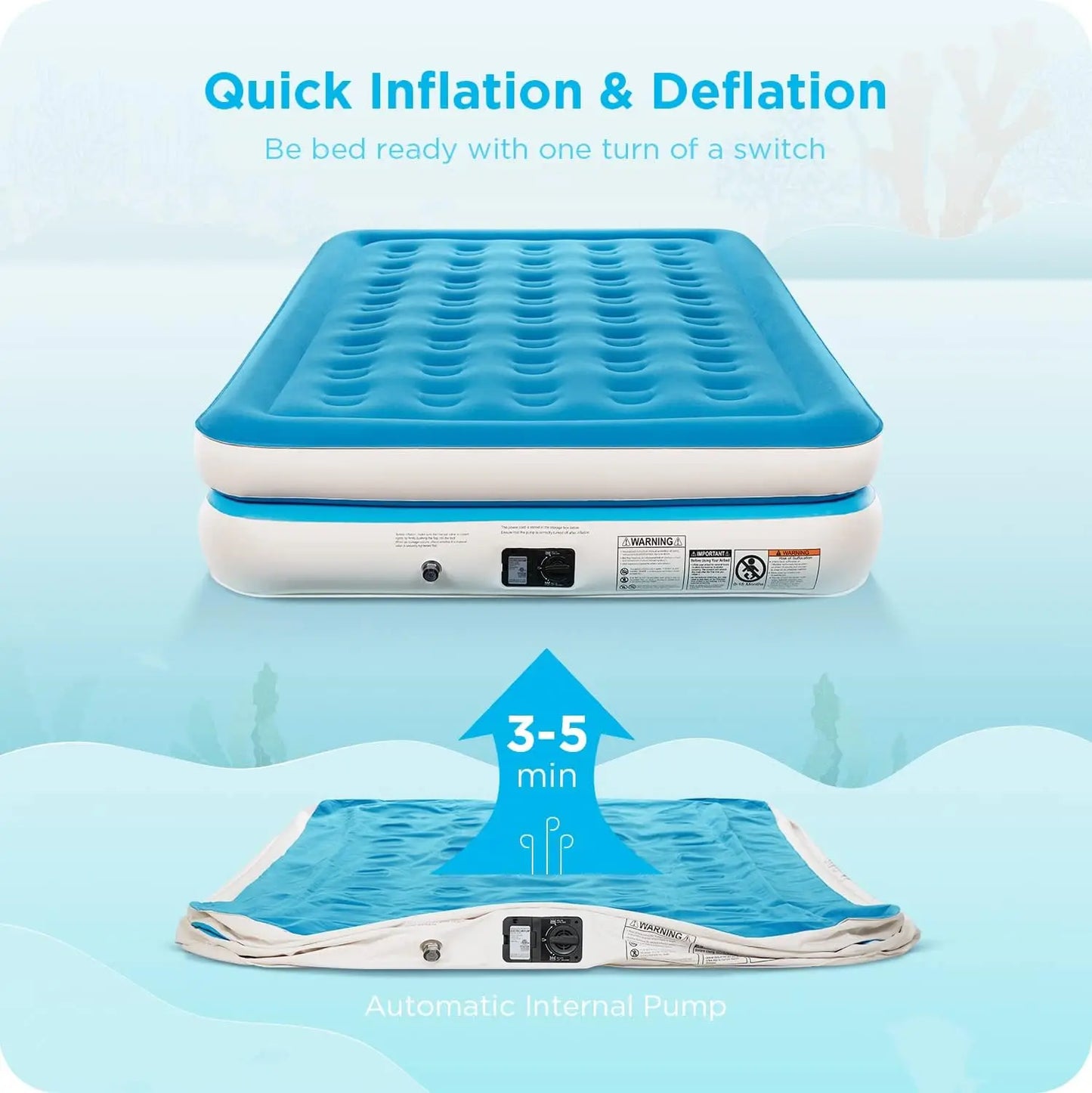 Ciays Air Mattress with Built-in Pump, Blow Up Mattress with Carrying Bag