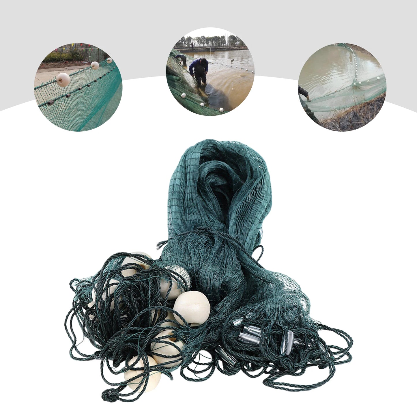 6.5x33ft Double Knotted Fishing Drag Net