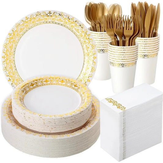 700 Pcs Disposable Dinnerware Set