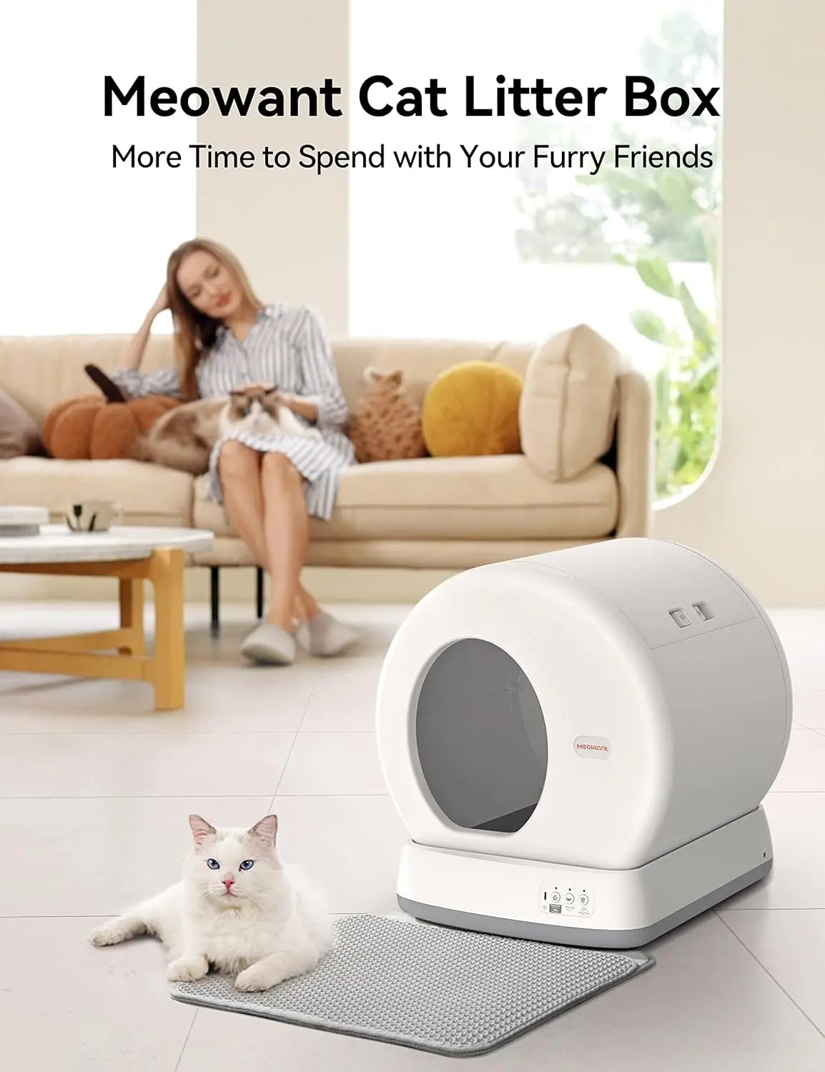 Self-Cleaning Cat Litter Box, Integrated Safety Protection Automatic Cat Litter Box