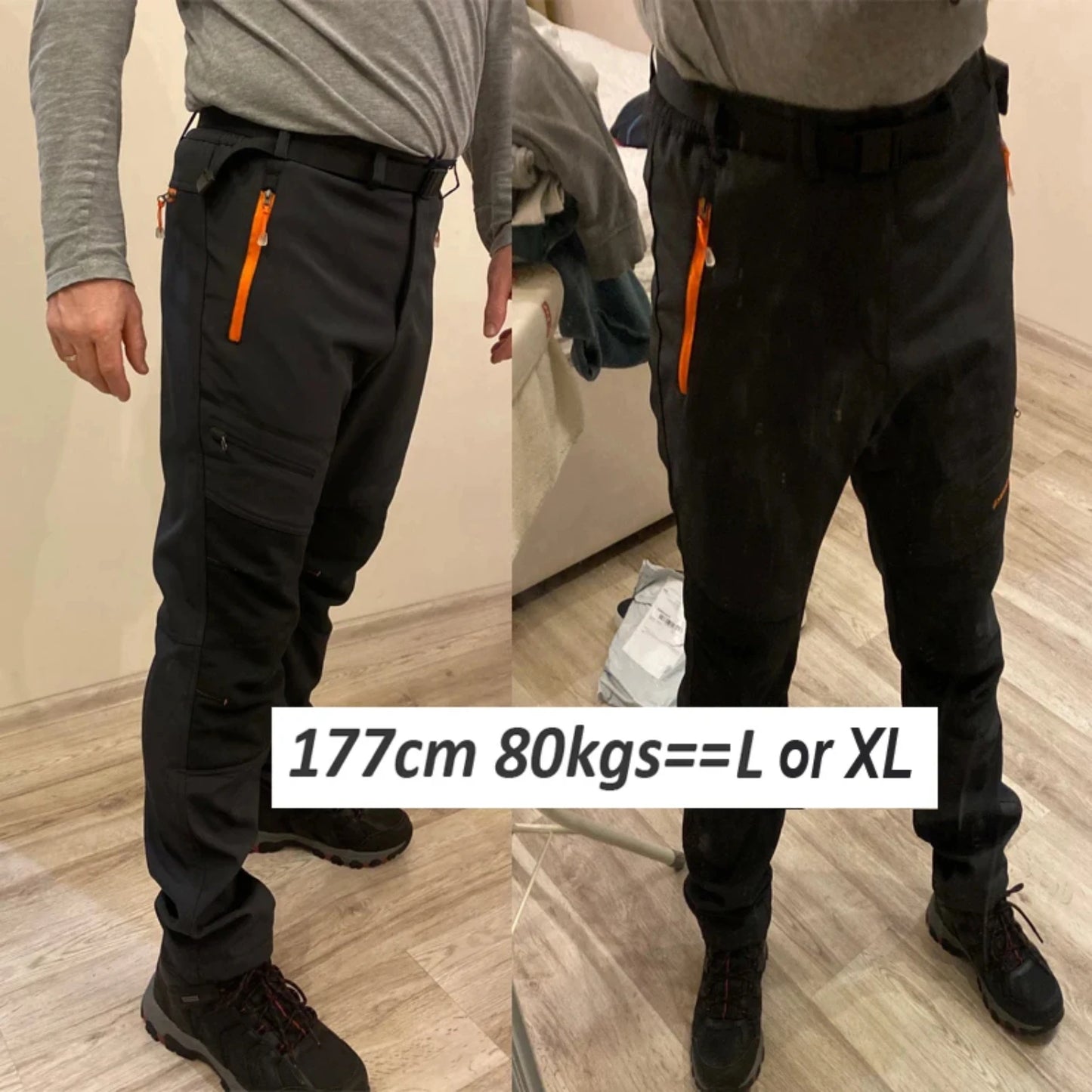 New Men Elastic Fleece Outdoor Winter Warm Pants