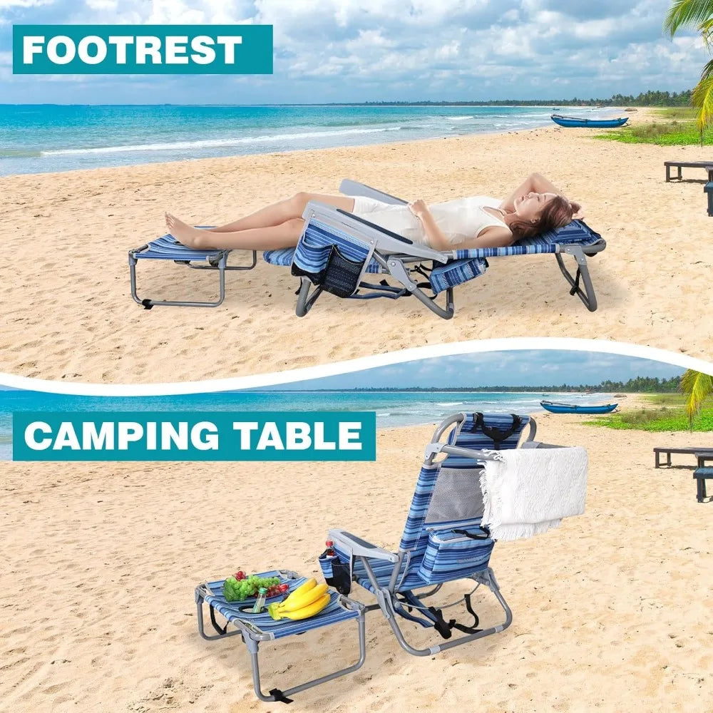 Backpack Folding Beach Chairs Set of 2